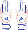 Перчатки adidas для бейсбола, размер LBG404, 41, Базовые, Белый/Синий (1123), Большой,