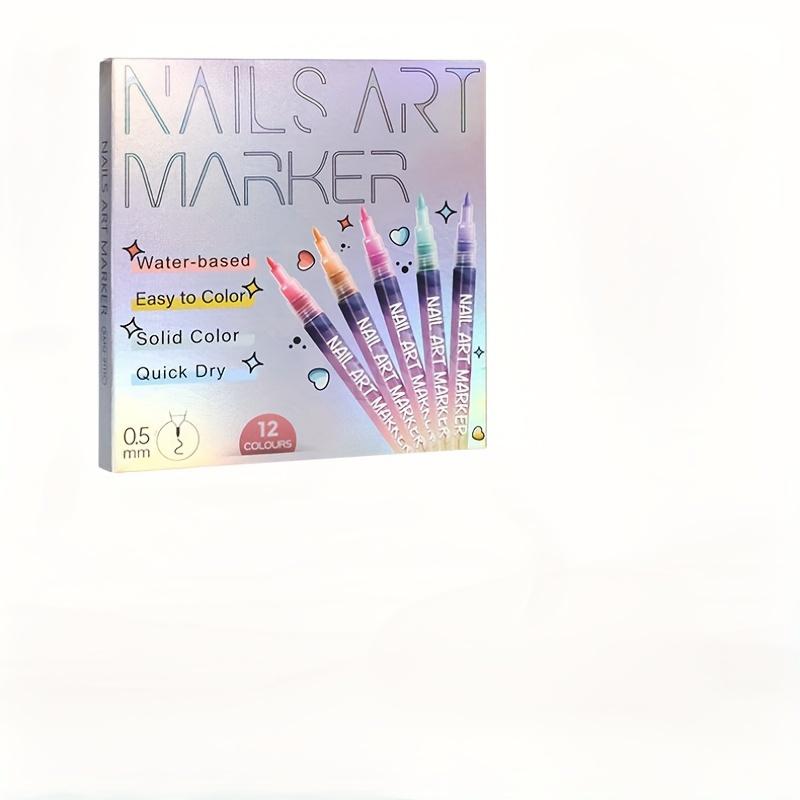 12-color Acrylic Paint Pen, Nail Graffiti Pen, DIY Quick-drying Dot Sewing Pen, Precision 3D Graffiti Nail Art Pen, Nail Art Pen Set, Quick-drying