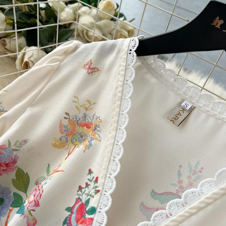 Платья в стиле французского суда, женское, нежное кружевное кружевное платье с V-образным вырезом, на пуговицах, облегающее, длинное, с принтом