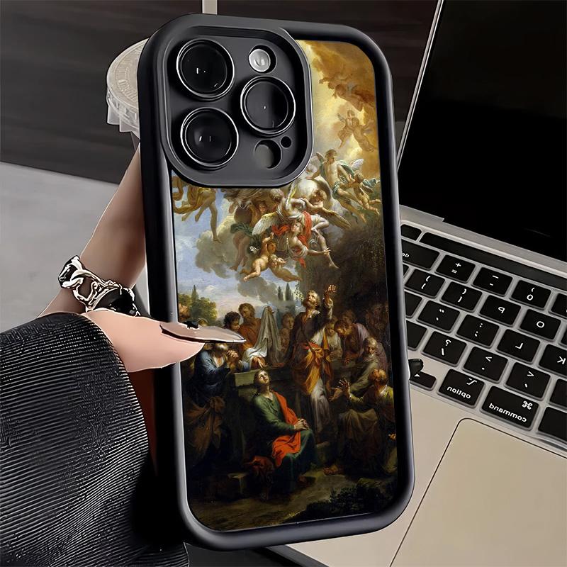 Чехол для телефона iPhone 17 Air 16E 15 16 Pro Max Ренессансная Эстетика Художественная Картина Чехол 14 Plus 13 12 Mini Мягкий Силиконовый