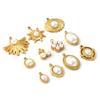 2 PCs 304 Stainless Steel Charms 18K Gold Plated White Acrylic Imitation Pearl Pendants For DIY Jewelry Making Necklace Findings