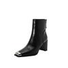 Fashion 2024 New Autumn Women Boot Short Boots Fashion Square Toe Ankle Boots High Heels Winter Modern Ladies Shoes