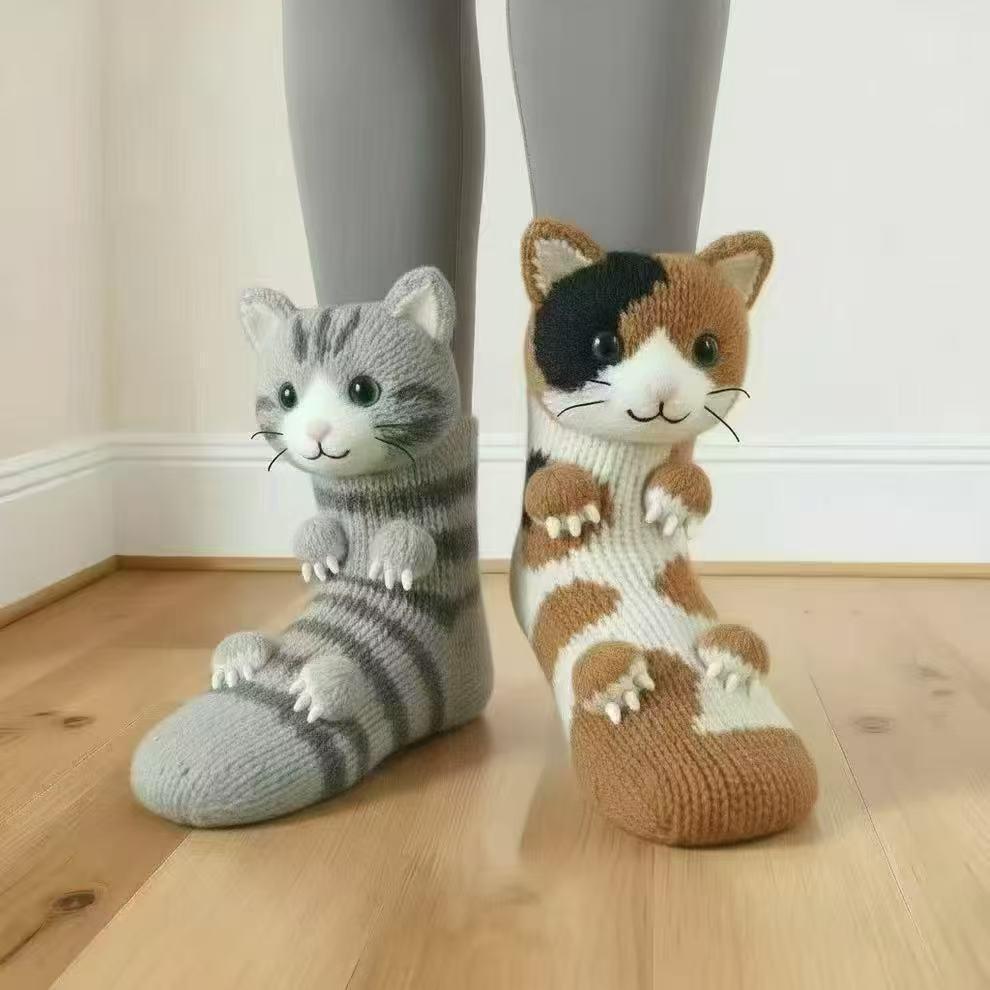 3D милые носки-пинетки ленивцы - Теплые вязаные носки-животные для пола для мужчин и женщин