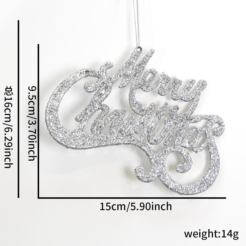Christmas Luxurious Tree Decorations Stylish Glitter Letter Hanging Ornaments Celebrations For