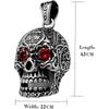 Gothic Hollow Pendant Necklace Eyes Ruby Stainless Steel Men's Acsergery Silver Gift