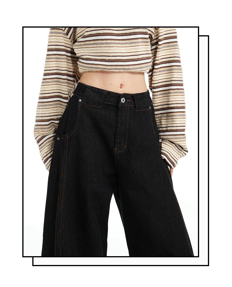 Vintage Scimitar Wide-Leg Jeans - New Autumn Cow Loose Fit Spicy Girl Design