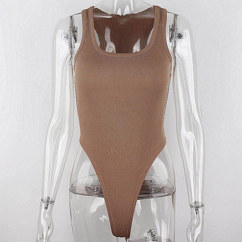 Sleeveless Knit Bodysuit Summer Sexy Off Shoulder Halter Tops Casual Street Bodice For Women ClubWear