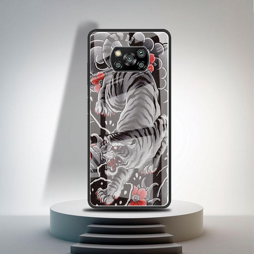 Стеклянный чехол для Xiaomi Poco X3 NFC 11 Lite 11T F3 M3 для Redmi Note 11 10 9 8 Pro 10S 9S 9A 9C, чехол для телефона Лев Волк