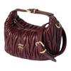 Miu Miu Matelassé Brand Logo Lambskin Tote Bag Women handbags Burgundy 5NE026_AFPP_F0007