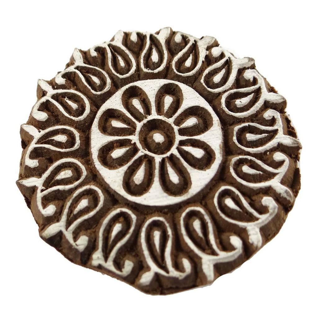 Деревянный Цветочный Блок Штамп Дизайн Текстильной Ткани Печать Одежды Искусства Индии