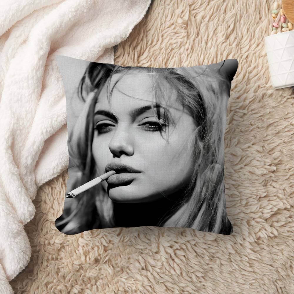 Actor Star Angelina Jolie Pillow Anime Pillow Sofa Bed Head Pillow Cover Cushion Cover 45X45 Cm Fashion