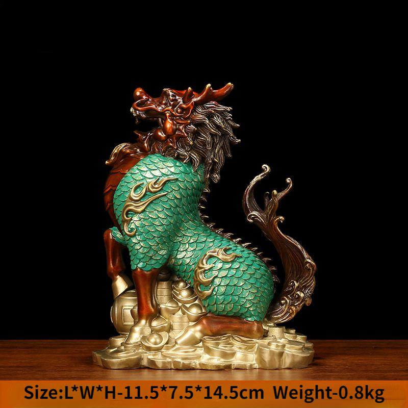 Цветные медные украшения Цилин Цилин привлекают богатство Божественные звери Удачливые украшения Цилин для офиса и гостиной Подарки на новоселье