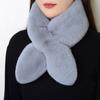 Plush Scarf Women's Winter Imitation Rex Rabbit Fur Collar Thickened Warm All-match Fur Collar Simple Cross Scarf
