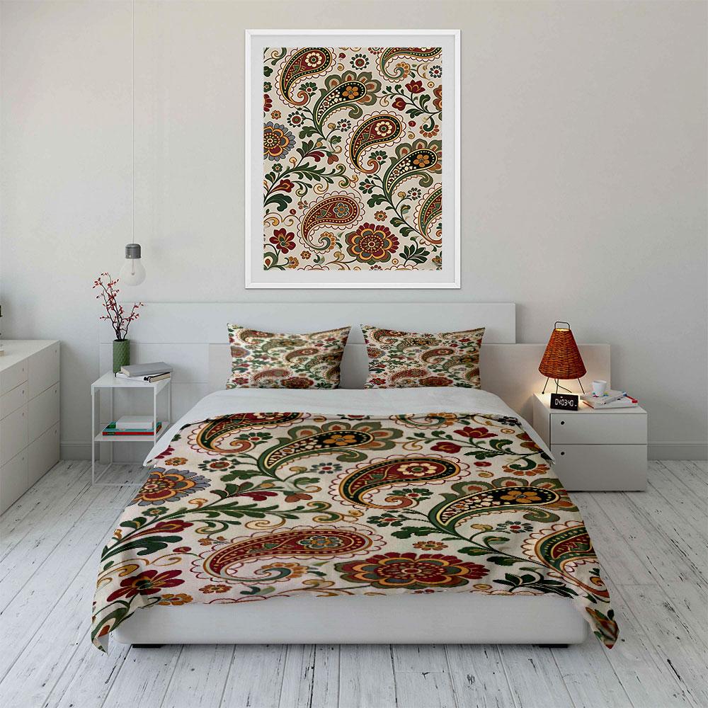Paisley and floral motifs. Bedding sets Duvet cover sets Duvet covers Pillowcases(1 * Duvet Cover 2 * Pillowcases without duvet insert)