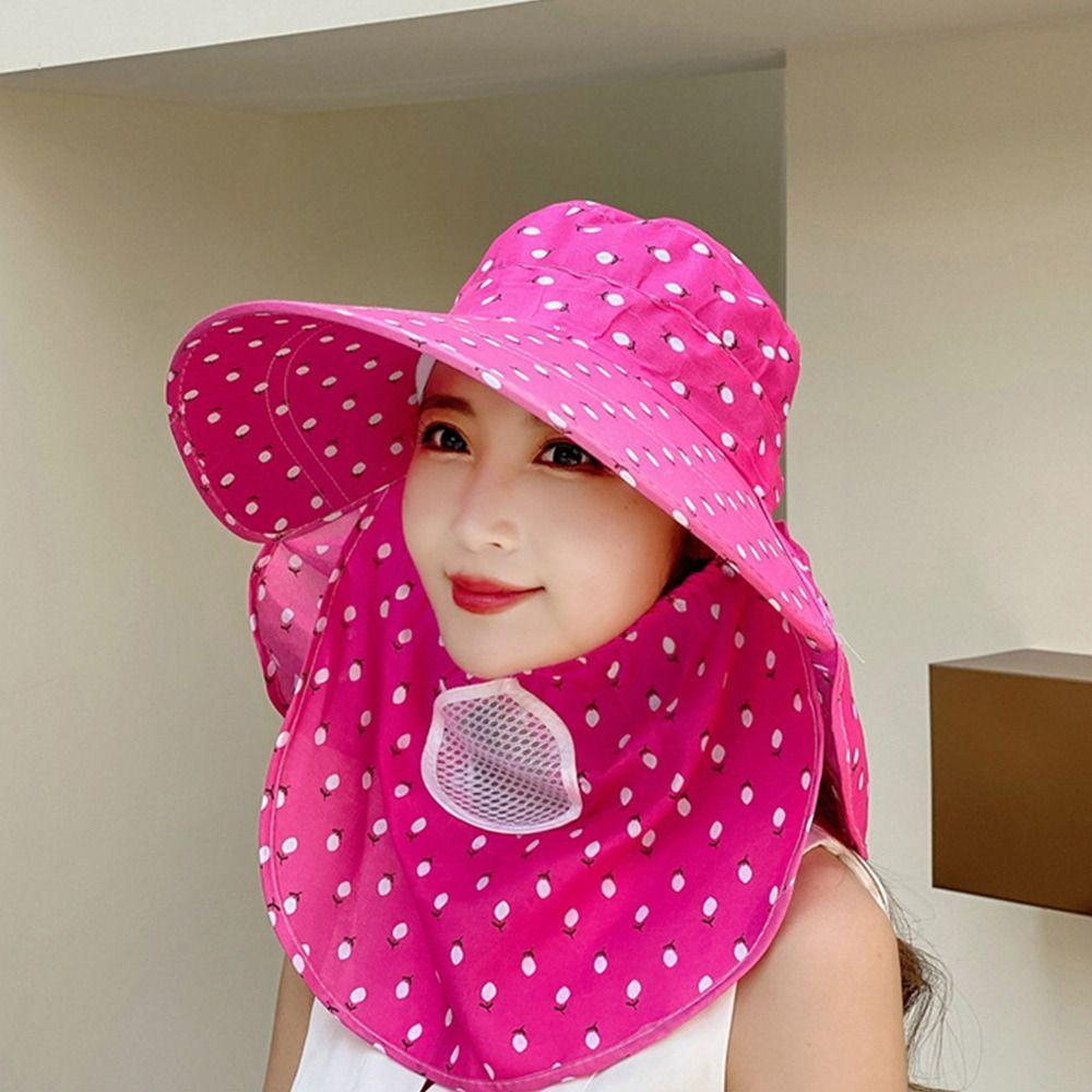 Face And Neck Sunhat Wide Brim UV Protection Hat Casual Summer Sunscreen Outdoor