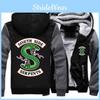 Ривердейл Мужские Толстовки Змеи Толстовки на молнии Толстая флисовая куртка Пальто с капюшоном