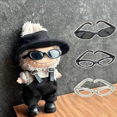 Мини Овальные Солнцезащитные Очки Labubu Модные Прозрачные Пластиковые Очки для Мини Плюшевой Хлопковой Куклы K-pop Идол Кукла Солнцезащитные Очки Аксессуары