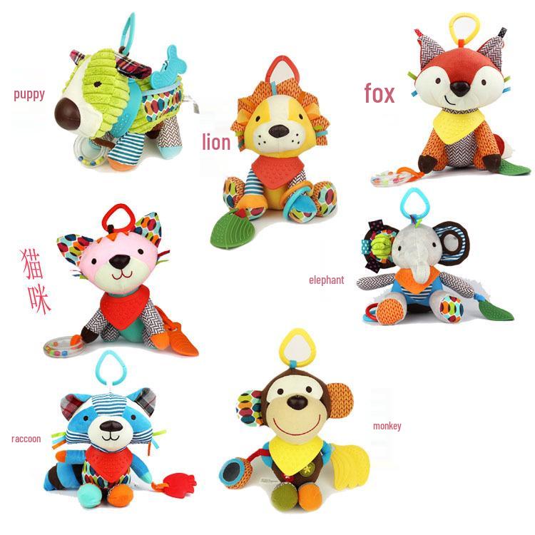 Успокаивающая плюшевая кукла-подвеска для детских автокресел и колясок