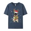 Vintage T Shirt Unisex Cute Pug Dog Christmas Lights Funny Xm Tshirt Fitness Cotton Unisex Tees Printing Funny T Shirts