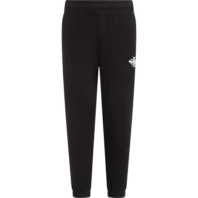 Calvin Klein Повседневные спортивные штаны из хлопка с эластичными манжетами и буквенным принтом, мужские низы, цвет «космический черный» J324249BEH