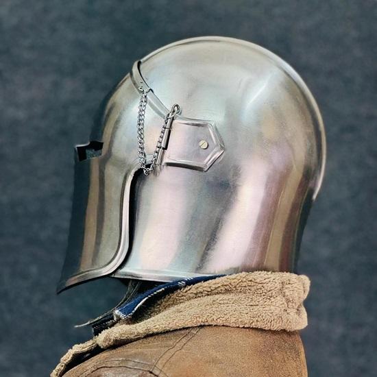 Knight Barbute Helmet 18g Soft Steel Medieval Warrior Armor LARP Cosplay Costume Warrior Helmet