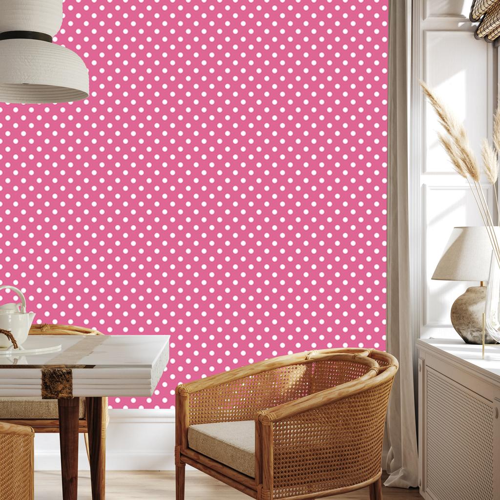 Powder Pink Dots Wallpaper, Fine Detail for Living Room and Bedroom 50x1000