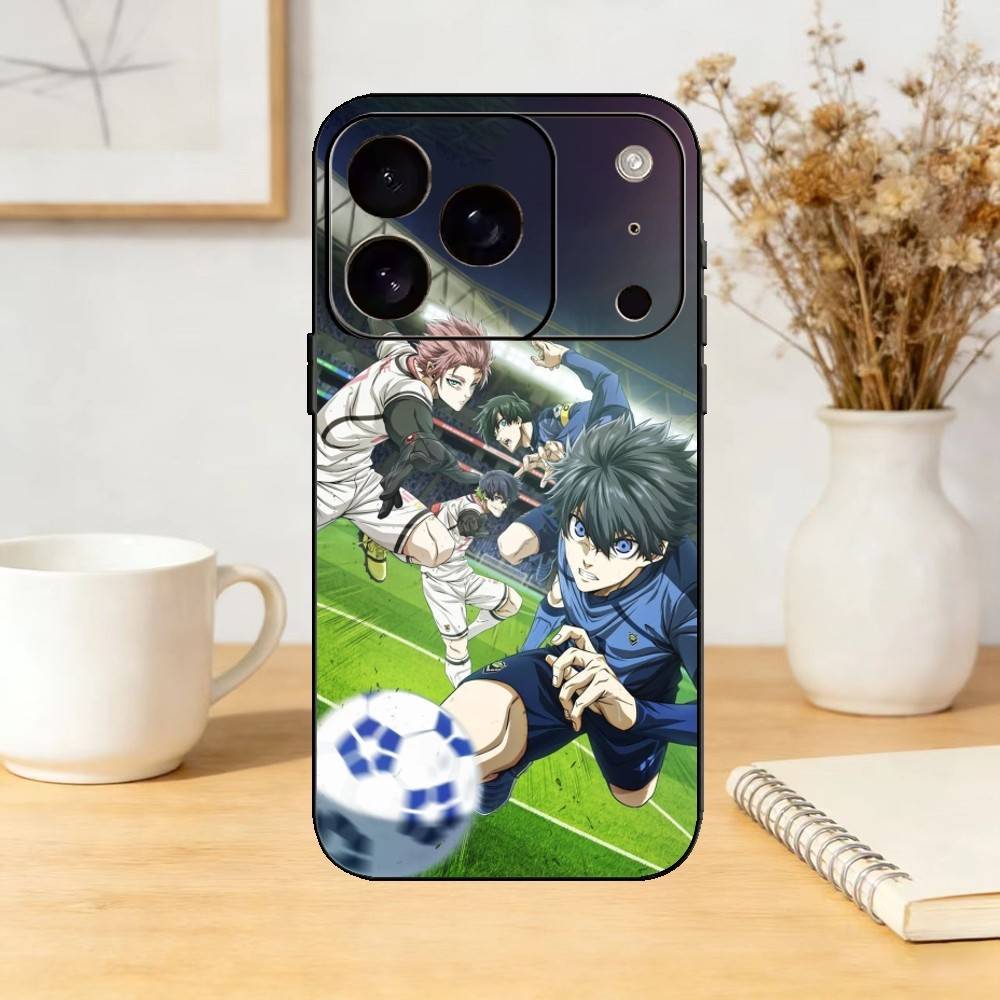 Blue A-Anime Lock Phone Case Silicone black Soft For IPhone 17,16,15,14,13,12,11,SE,Plus Pro Max