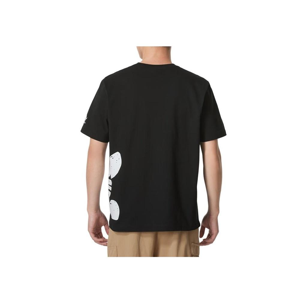 Adidas Originals Logo Graphic Breathable Versatile Short Sleeve T-Shirt Men Tops Black JD3247