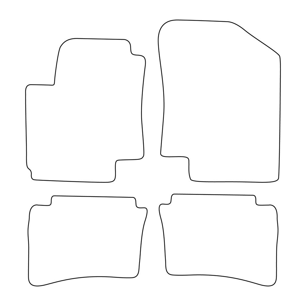 Velour Car Mat Set - Fits Hyundai i20 I 2009-2015, Black Piping