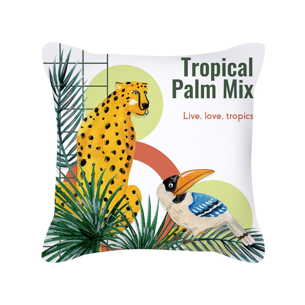 Новый дом Зеленое растение Тропическая наволочка без наполнителя Наволочка Подушка для поясницы Наволочка Мебельные принадлежности