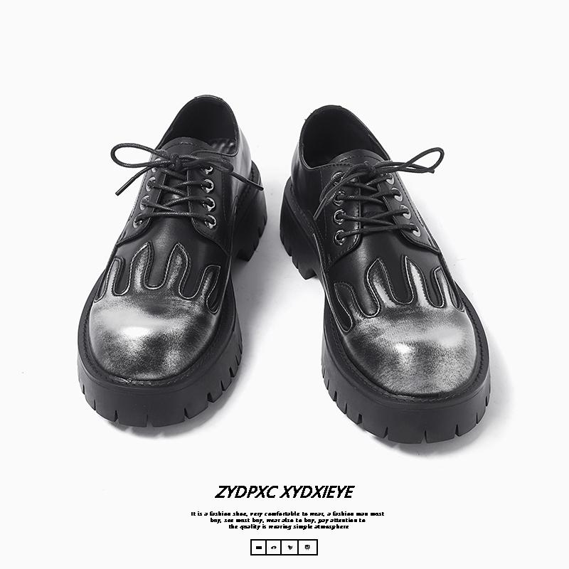 Мужские кожаные туфли на толстой подошве. Модный и индивидуальный дизайн. Для отдыха на природе, вечеринок, офиса, улицы, прогулок. Повседневная обувь. Новинка.