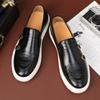 Men Casual Leather Shoes British Style Loafers High Quality Slip-on Thick Sole Business Office Shoes Flat Designer Shoes