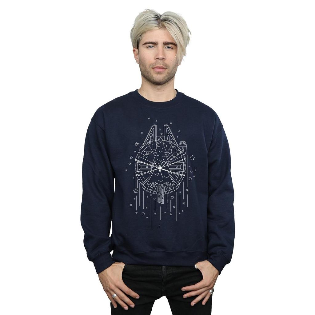 Star Wars Mens Millennium Falcon Christmas Tree Delivery Sweatshirt