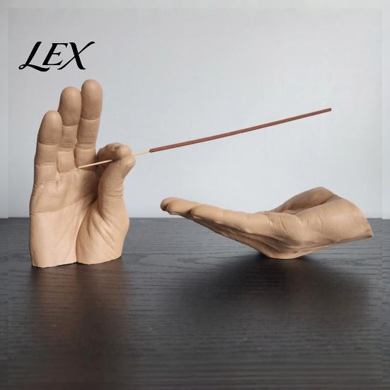 Study Room Desktop Ornaments Creative Hand Shape Incense Burner, Resin Decorative Ornament, Burner & Ash Collector Holder Set for Home Office