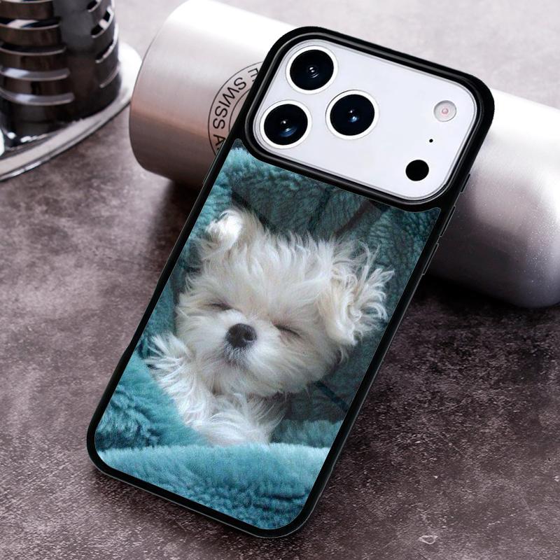 Cartoon Maltese Dog Phone Case For iPhone 17 16 15 14 13 12 11 Pro Max Plus 17Air Soft Silicone Cover