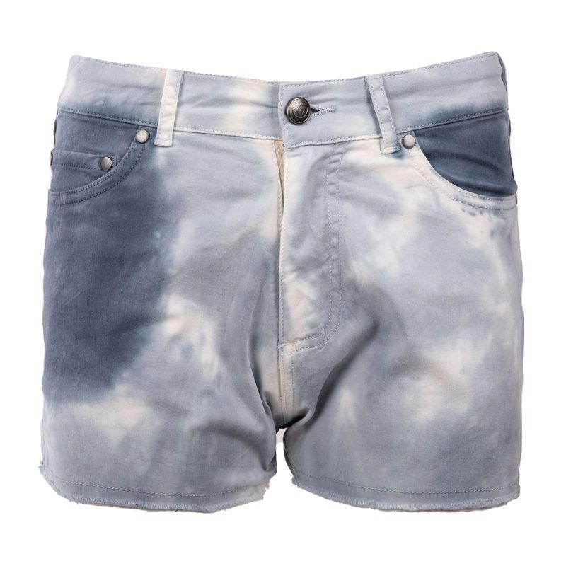 VON DUTCH Women's Tie-Dye Denim Shorts