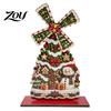 Rustic Xmas Party Ornaments Christmas Windmill Wooden Ornament, Decorative Craft with Rotating Handmade Atmosphere Props Blades, Figurine for Holiday