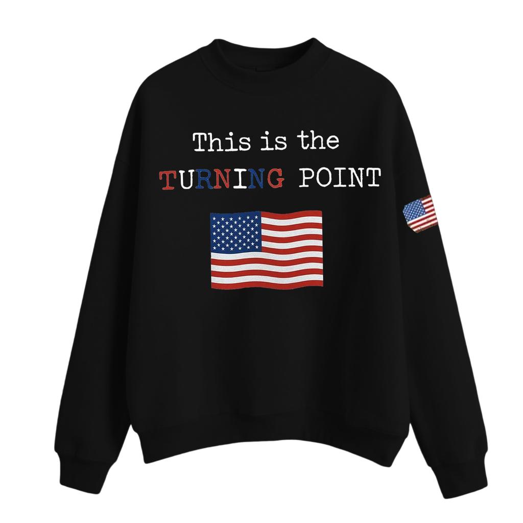 Women's Casual Fashion Round Neck Long Sleeve  Printed Sweatshirt