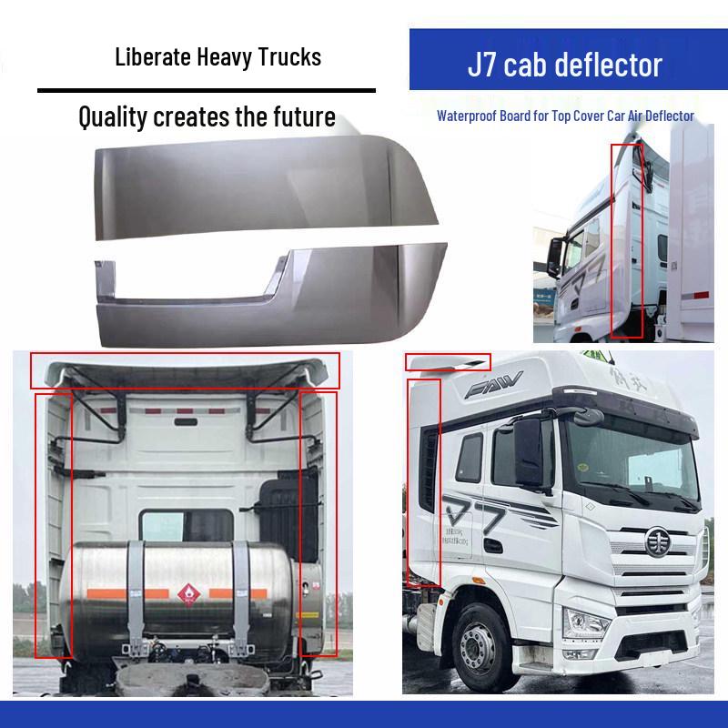 Совместимый набор дефлекторов на кабину и задний спойлер для Jiefang J7 с водонепроницаемым верхним чехлом