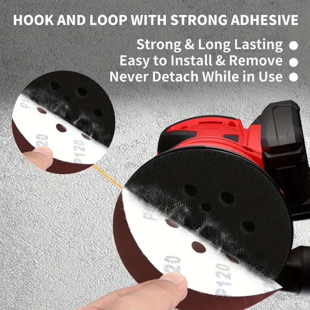 5/10pcs 5-Inch 8-Hole 125mm Red Sanding Discs, Hook And Loop Sandpaper For Dry Sanding, Random Orbital Sander Pads #100-#600