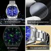 OPK 6024 Mens Watch Original New Fashion Brand Quartz Watch Stainless Steel Waterproof Luminous Three Small Dial Watches For Men