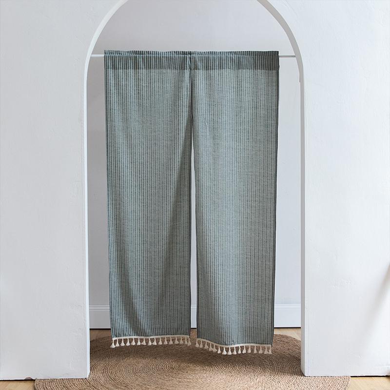 Japanese Style Cotton Linen Fabric Partition Door Curtain Kitchen Entrance Curtain Drape Living Room Bedroom Door Half Curtain