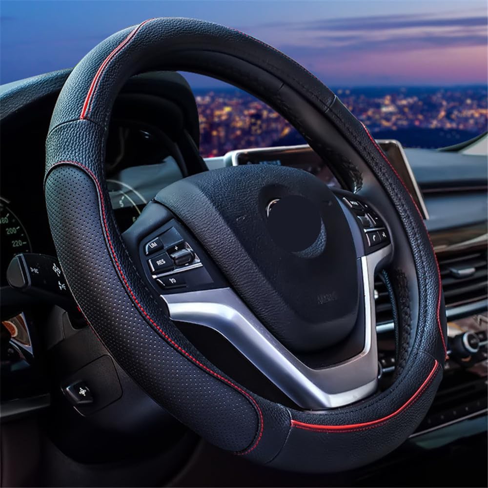 TATACLEA Steering Wheel Cover, For Light Vehicles, Passenger Cars, Genuine Leather, O-type, Steering Cover