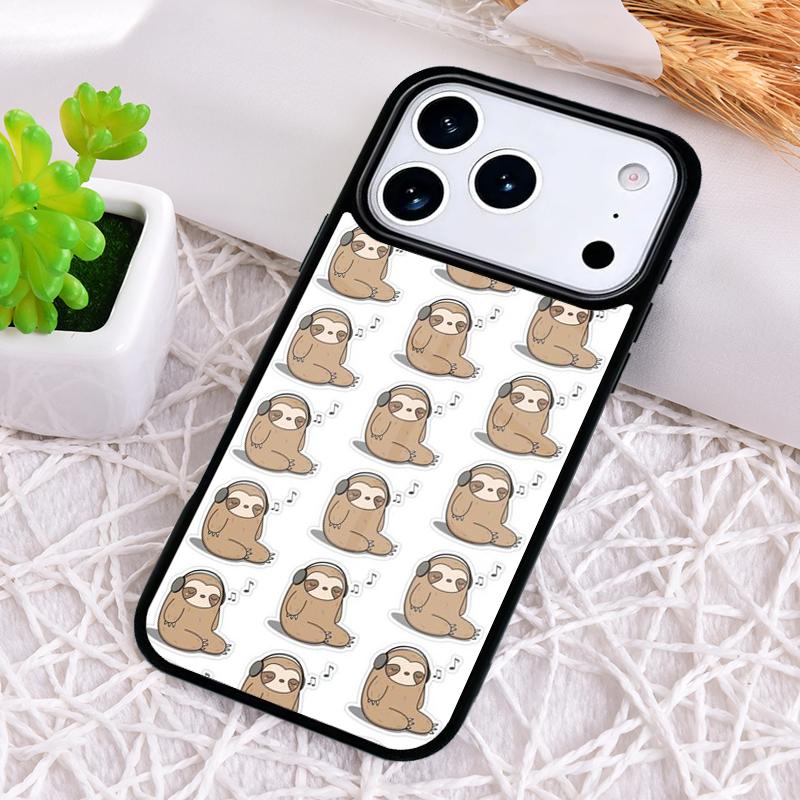 Cute Baby Sloth Phone Case for iPhone 17 Air 16 15 11 12 14 13 Pro Max Shockproof Cover