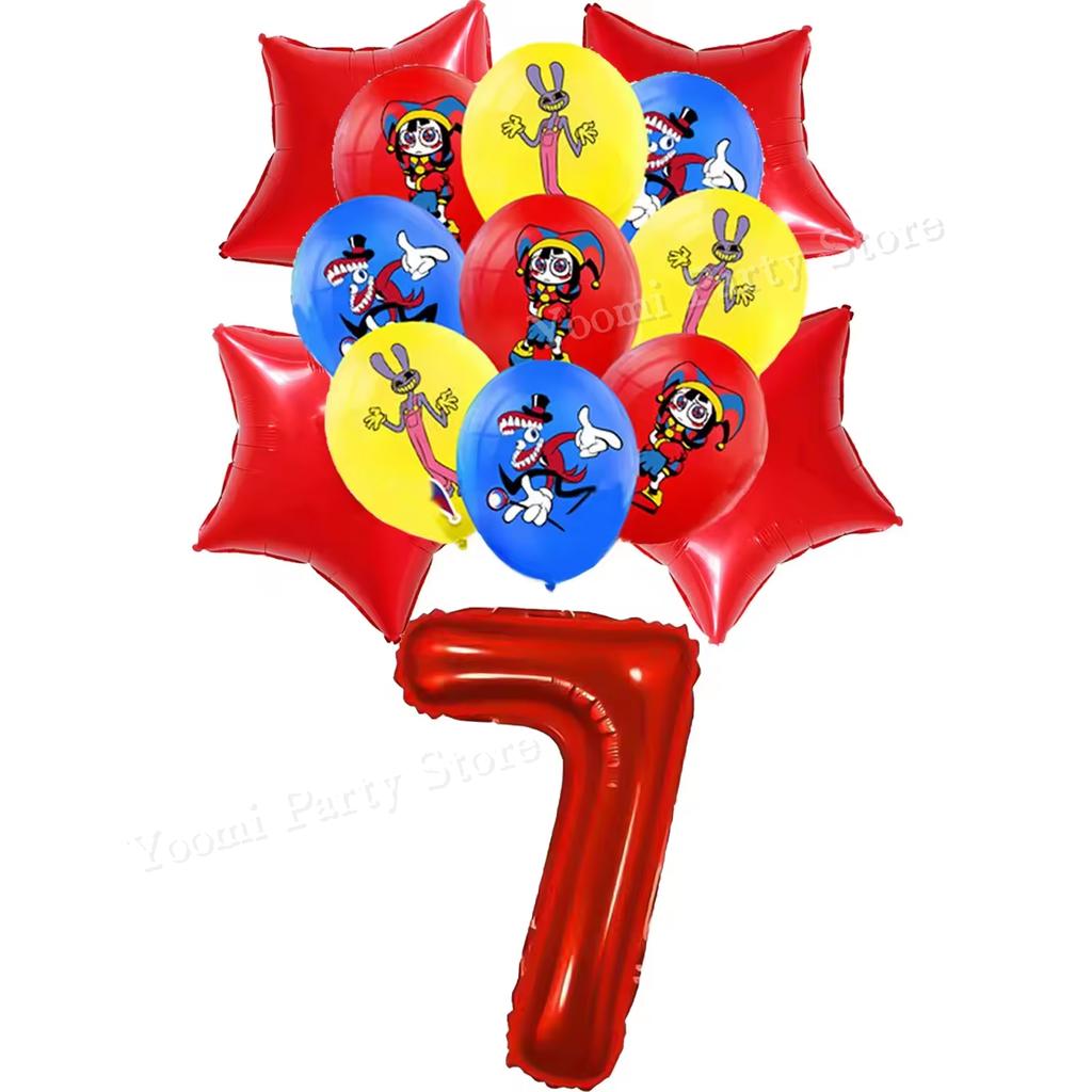 Amazing Tableware Birthday Party Decoration Digitaled Circus Balloon Banner Cake Topper Party Supplies Baby Shower decor gifts