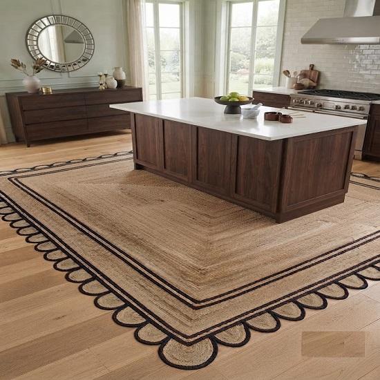 Runner Rug Carpet Jute 100% Natural Farmhouse Braided Area Rag Rug Floors Mats