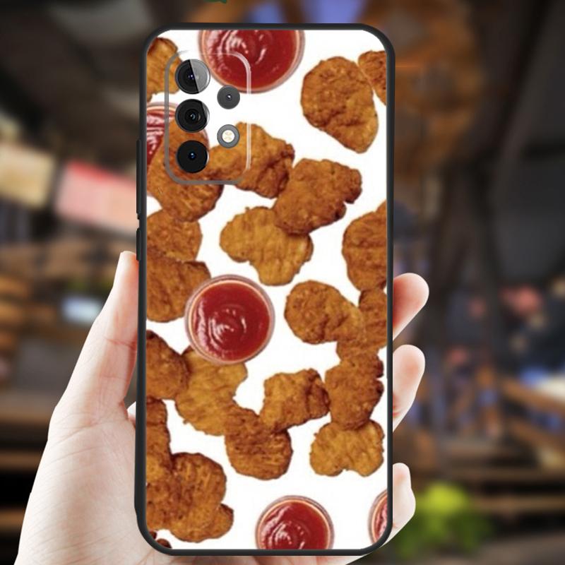 Кейс для бургера, пиццы, картошки фри для Samsung Galaxy A15 A35 A55 A53 A33 A13 A36 A56 A26 A16 A22 A32 A52 A54 A34 A05 A06