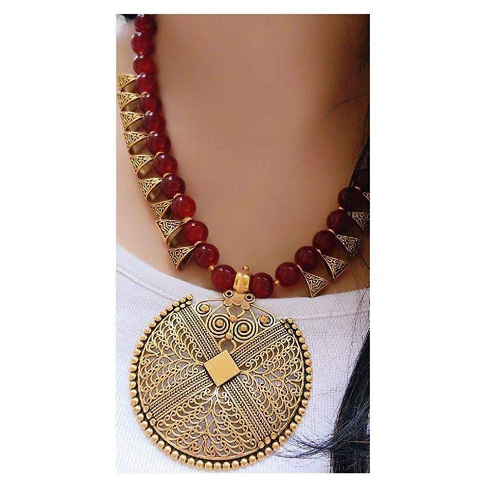 Shining Diva Fashion Latest Stylish Antique Necklace Jewellery Set For Women