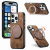 Чехол-подставка с кольцом 360° для iPhone 16 Pro Max 15 Plus 14 13 12 11 SE 2024, задняя крышка из ретро-кожи ПУ, магнитная