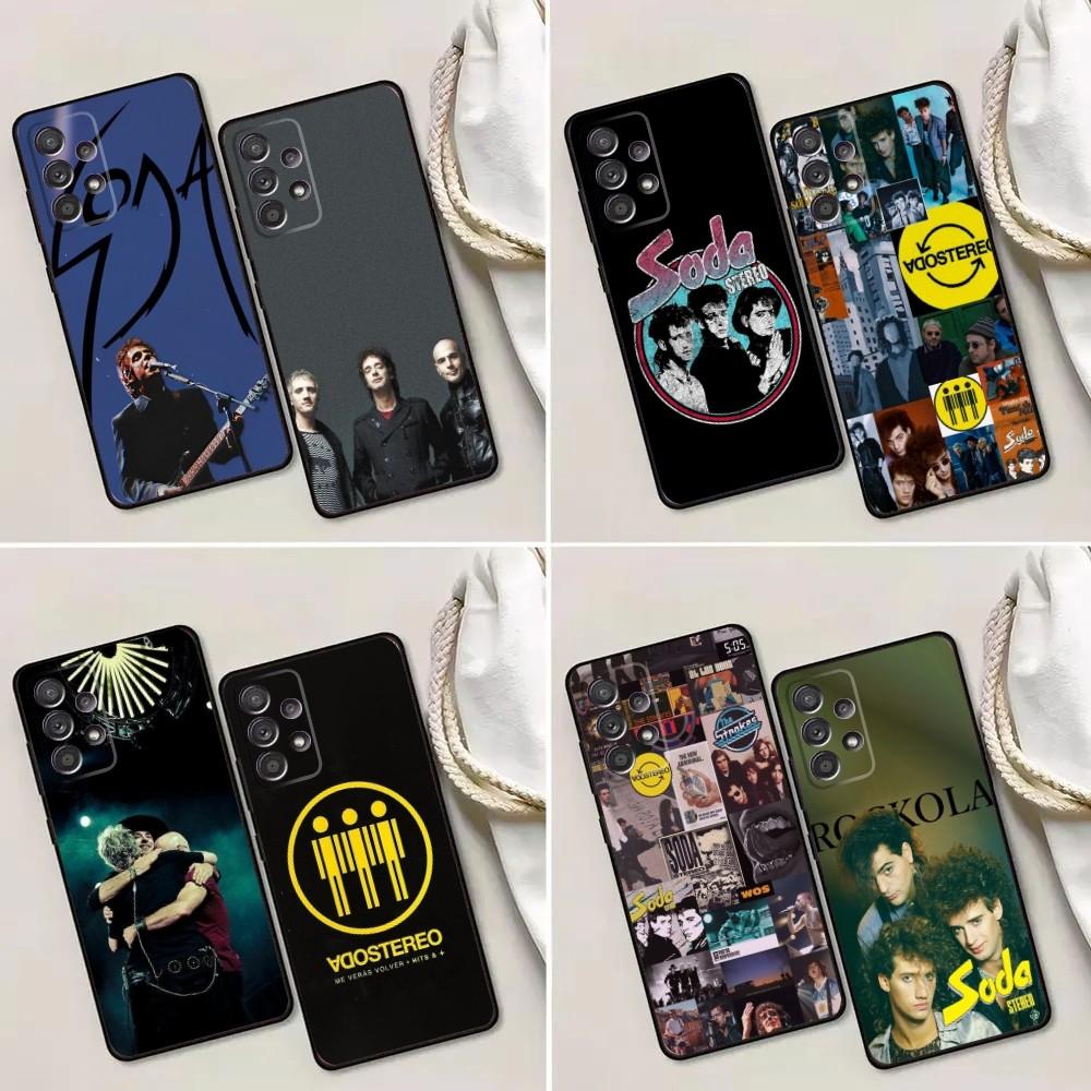 Band SODA S-STEREO Phone Case For Samsung Galaxy A13,A21s,A22,A31,A32,A52,A53,A71,A80,A91 Soft Black Phone Cover